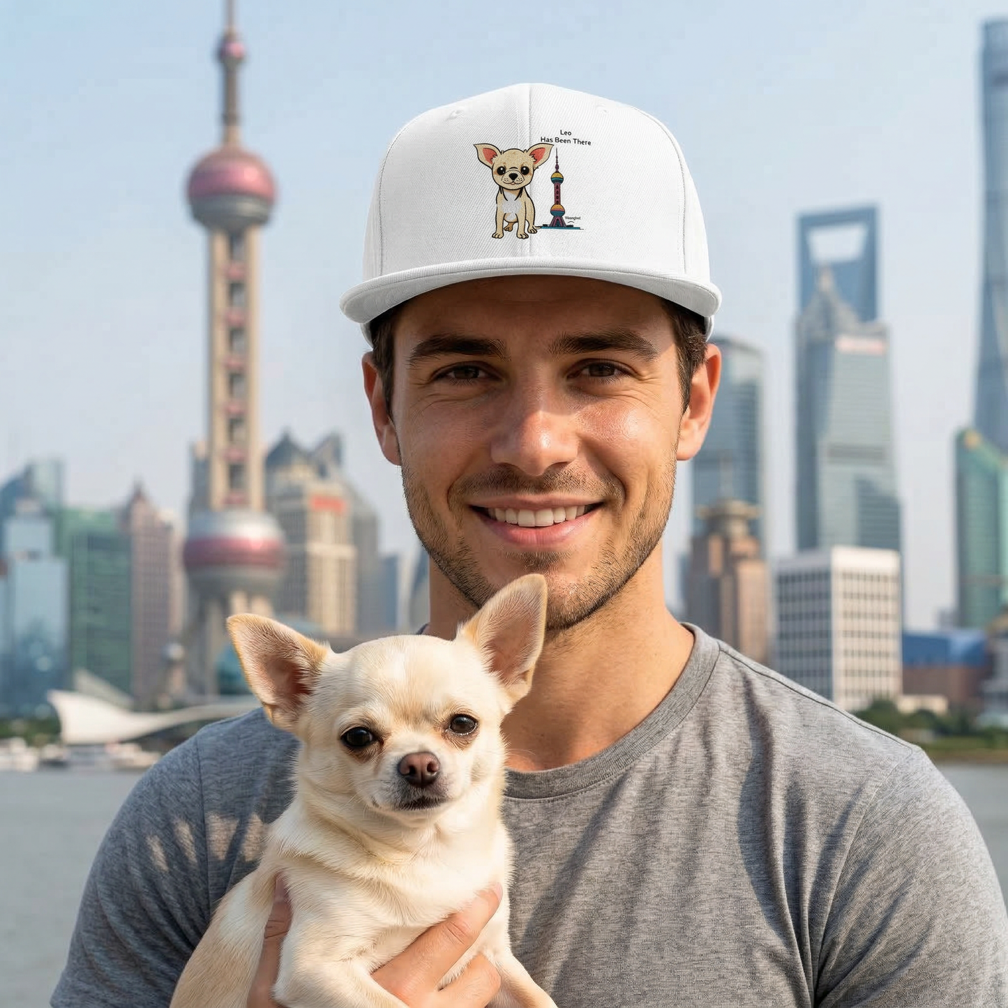 Personalized Dog World Travel Snapback Hat