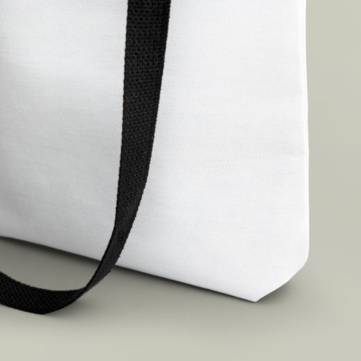 Close-up of the boxed corners of the personalized tote bag